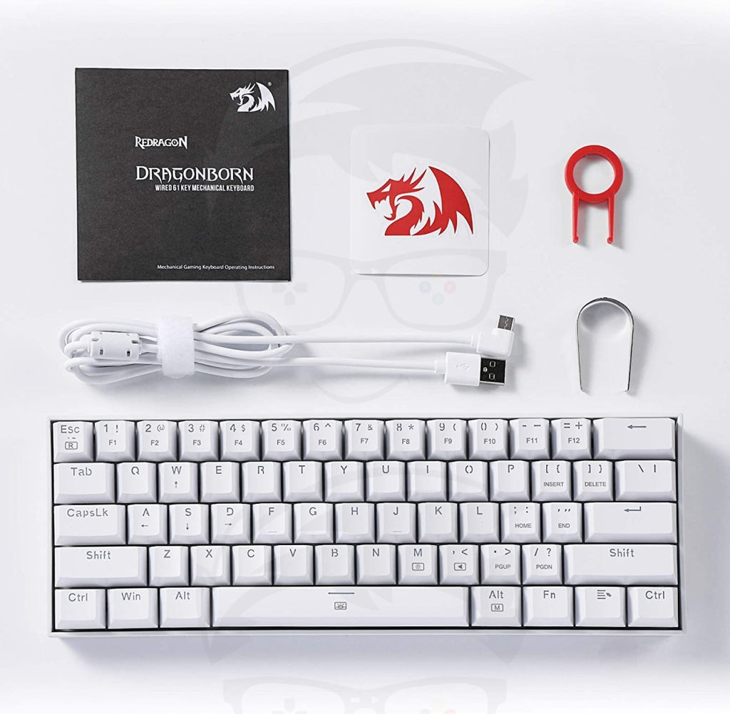 Redragon K630 Dragonborn 60% Wired RGB Gaming Keyboard - Black\White Redragon K630 Dragonborn 60% Wired RGB Gaming Keyboard - Black\White